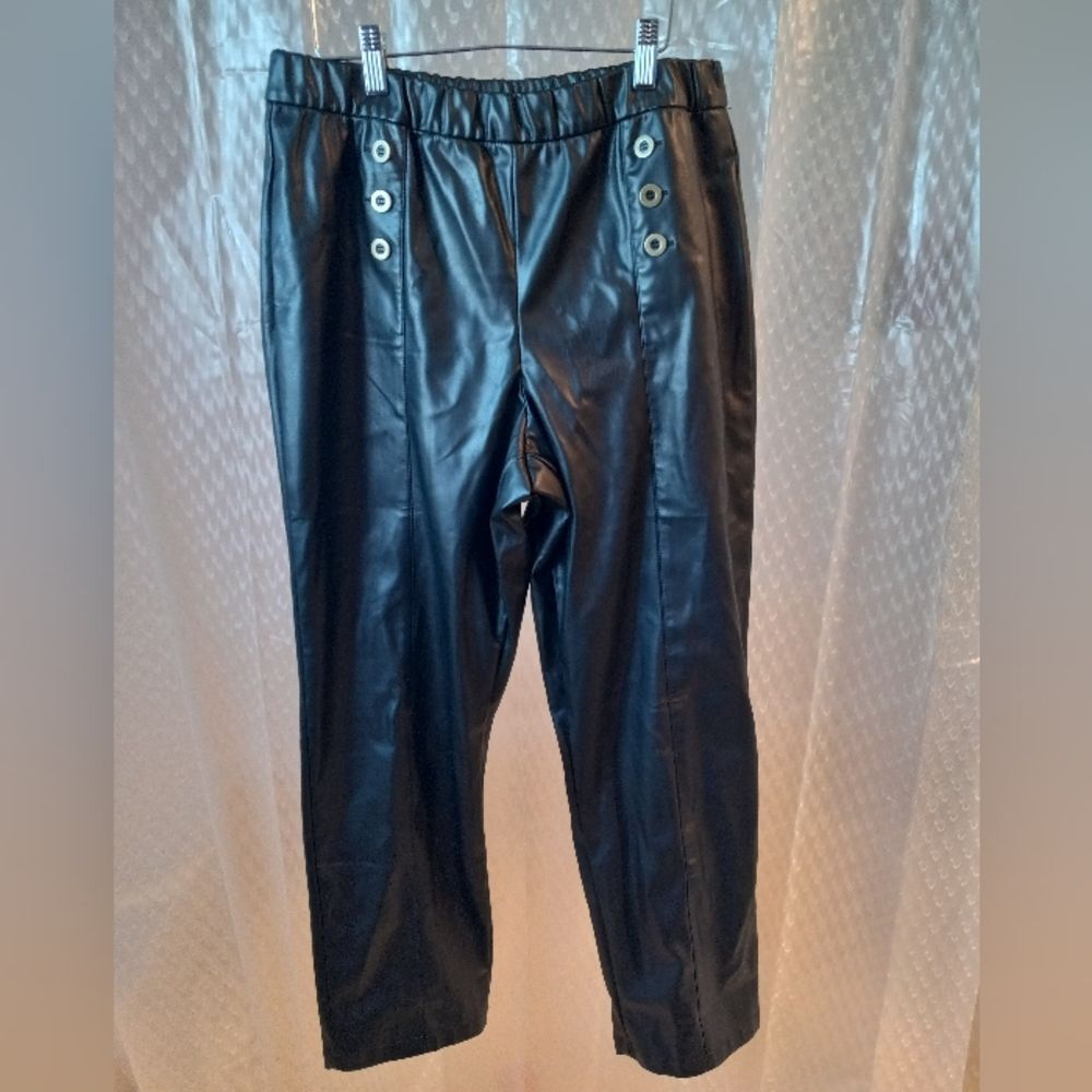 Susan Graver Faux Leather Pants M